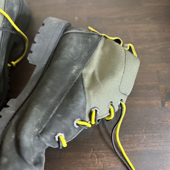 Timberland Premium 6 in Waterproof Boots - Boys Size 7 Black Grey Yellow - Picture 15 of 16